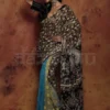 Black and blue patli pallu Pure Cotton Kalamkari jamdani saree
