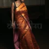 Orange and Majenta Bhagalpur Handloom on Tussar Gicha saree