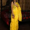 Yellow self work Handloom Silk Dhakai Jamdani Saree