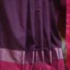 Chocolate color with maroon border kanjivaram work on Satin Silk Saree