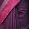 Chocolate color with maroon border kanjivaram work on Satin Silk Saree