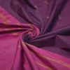 Chocolate color with maroon border kanjivaram work on Satin Silk Saree