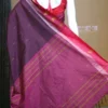 Chocolate color with maroon border kanjivaram work on Satin Silk Saree