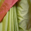 Light green color with red border kanjivaram work on Satin Silk Saree