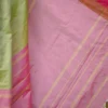 Light green color with red border kanjivaram work on Satin Silk Saree