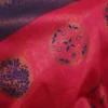 Red color with blue border kanjivaram work on Satin Silk Saree
