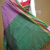 Purple color with green border kanjivaram work on Satin Silk Saree