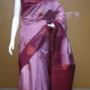 Copper color with maroon border kanjivaram work on Satin Silk Saree