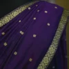 Ultraviolet Assam silk Gold Zari, Resham weaved Border & Anchal Saree