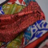 Red with Black print 3D Kantha stitch work Bishnupuri Kattan silk saree