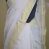 Off White on Golden Zari Boota and Golden Border Chanderi Silk Saree