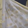 Off White on Golden Zari Boota and Golden Border Chanderi Silk Saree