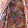 Biscuit with Multicolor Digital Print Zari Border on Chanderi silk saree