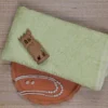 Lime Green Crushed Cotton Chikankari Saree