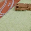 Lime Green Crushed Cotton Chikankari Saree