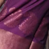 Purple on Copper Zari Handloom Pure Cotton silk Benarasi saree