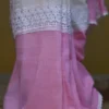 White and Baby Pink Body Designer Lace Border Cotton saree
