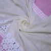 White and Baby Pink Body Designer Lace Border Cotton saree