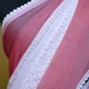 Pink and White Body Designer Lace Border Cotton saree