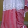 Pink and White Body Designer Lace Border Cotton saree