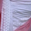 Pink and White Body Designer Lace Border Cotton saree