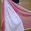Pink and White Body Designer Lace Border Cotton saree