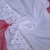 Pink and White Body Designer Lace Border Cotton saree
