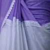 White and purple Body Designer Lace Border Cotton saree
