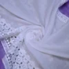 White and purple Body Designer Lace Border Cotton saree