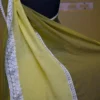 Shape Green and Lemon Yellow Body Designer Lace Border Cotton saree