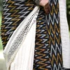 White Hakoba and Black Ikkat style Fusion Pure Cotton saree