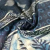 Navy Blue Indigo Hand Block Printed Zari Border Bagru Cotton Saree