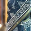 Navy Blue Indigo Hand Block Printed Zari Border Bagru Cotton Saree