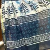Navy Blue Indigo Hand Block Printed Zari Border Bagru Cotton Saree