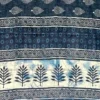 Navy Blue Indigo Hand Block Printed Zari Border Bagru Cotton Saree