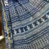 Navy Blue Indigo Hand Block Printed Zari Border Bagru Cotton Saree