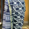 Indigo Hand Block Printed Zari Border Bagru Cotton Saree