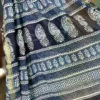 Indigo Hand Block Printed Zari Border Bagru Cotton Saree