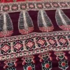 Maroon Hand Block Printed Zari Border Ajrak Cotton Saree
