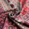 Maroon Hand Block Printed Zari Border Ajrak Cotton Saree