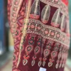 Maroon Hand Block Printed Zari Border Ajrak Cotton Saree