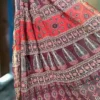 Maroon Hand Block Printed Zari Border Ajrak Cotton Saree