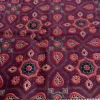 Maroon Hand Block Printed Zari Border Ajrak Cotton Saree