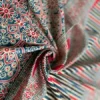 Sky Blue and Red Hand Block Printed Zari Border Ajrak Cotton Saree