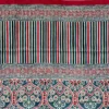 Sky Blue and Red Hand Block Printed Zari Border Ajrak Cotton Saree