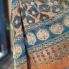 Mustard Yellow Hand Block Printed Zari Border Ajrak Cotton Saree
