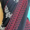 Black Hand Block Printed Bagru Cotton Saree