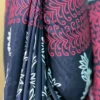 Black Hand Block Printed Bagru Cotton Saree