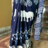 Indigo Hand Block Printed Bagru Cotton Saree