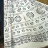 WHITE HAND BLOCK PRINTED BAGRU COTTON SAREE